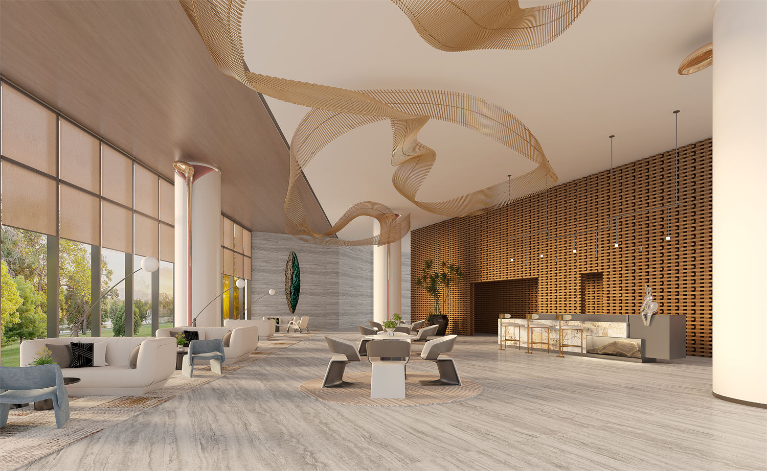 Caesar Silver Grey Travertine — space 1